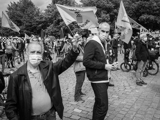 16. Mai 2020 Steintorplatz / Bürgermeister Berit Onay auf der Gegenkundgebung 