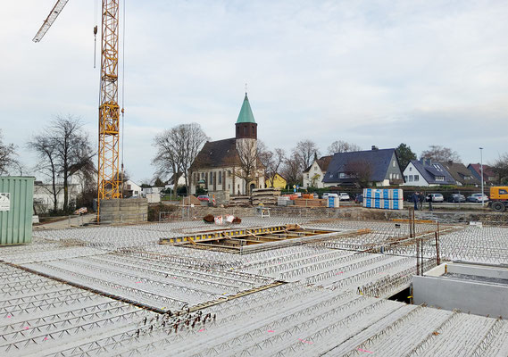 Neubau Kita Hasslinghausen Sprockhövel, die Filigrandecken sind an Ort und Stelle