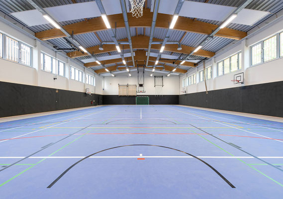 Neubau Einfeld-Sporthalle Neunkirchen-Seelscheid, Blick in die Sporthalle