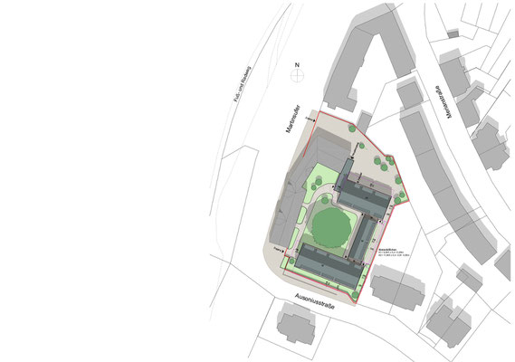 Wettbewerb I Ersatzneubau Studierendenwohnheim St. Martinskloster Trier, Lageplan