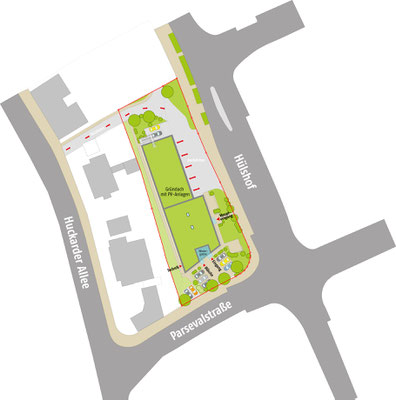 Neubau Feuerwache 12a in Dortmund-Huckarde, Lageplan