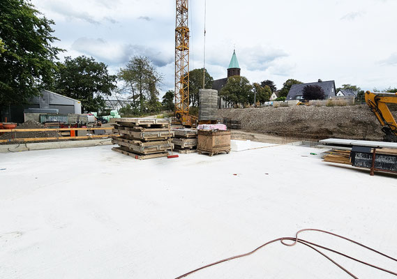 Neubau Kita Hasslinghausen Sprockhövel, die Bodenplatte ist fertig
