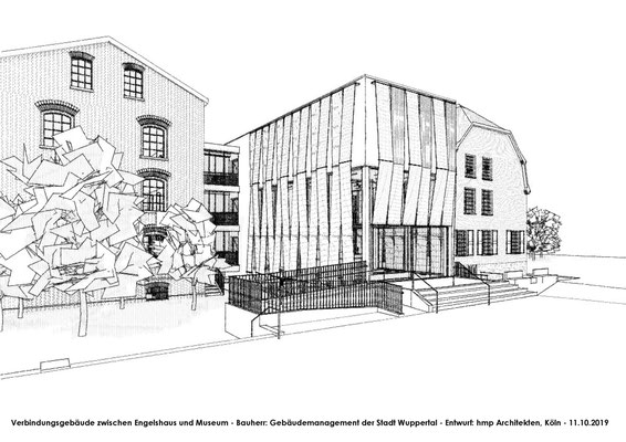 Neubau des Verbindungsbaus zwischen Engelshaus und Museum für Frühindustrialisierung in Wuppertal - Skizze 03