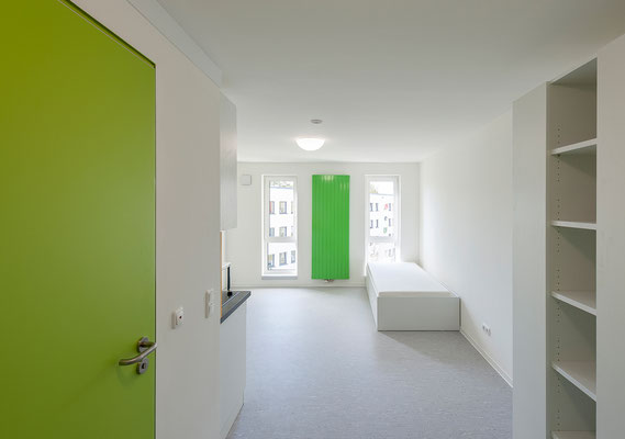 Studierendenwohnheim Gebrüder-Coblenz-Straße in Köln Deutz, Blick ins Apartment