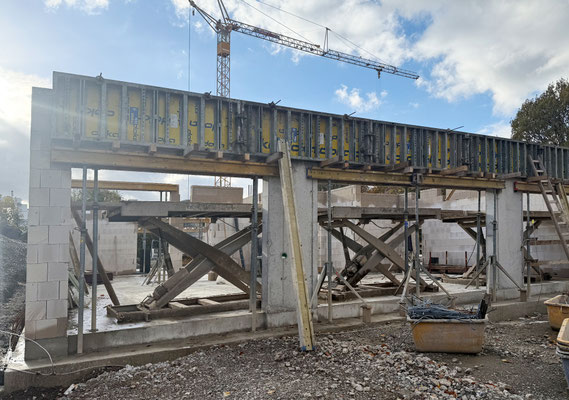 Neubau Kita Hasslinghausen Sprockhövel, Fertigteile mit Mauerwerk