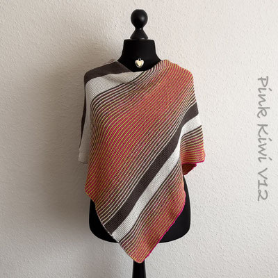 "Pink Kiwi Variante 12": Tuch gestrickt und fotografiert von Ursula Schindelhauer.