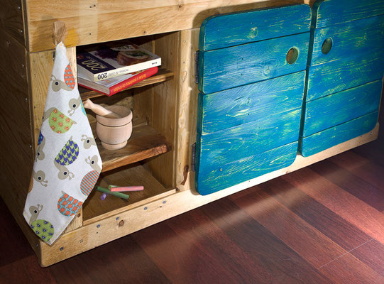 Cocina modular infantil. Línea 'patapalo'. Repuntomadera.
