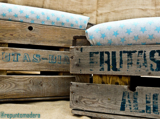 Puf caja de fruta. Repuntomadera.