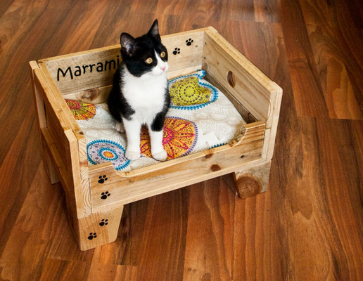 Cama para gato Momo. Repuntomadera.