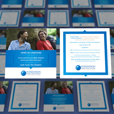 Création d'un carton d'invitation pour la fondation Paris Dauphine
