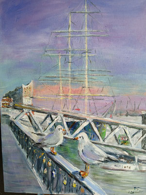 Landungsbrücken HH Acryl  290,-  30 x 40