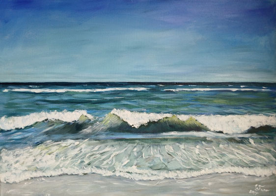 Ostseewellen, 50 x 70 Acryl  550,-