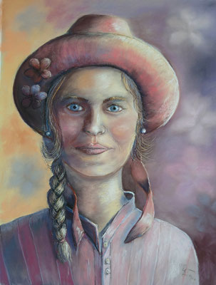 das nordische Mädchen 48 x 68  Pastell