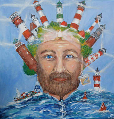 Der Leuchtturmfan 50 x 50 Öl