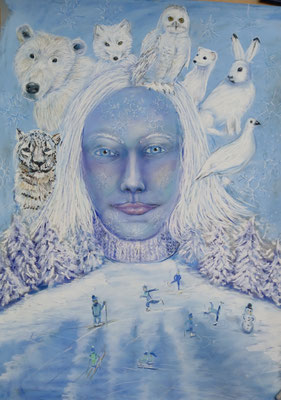 Die Schneekönigin  50 x 60 Pastell
