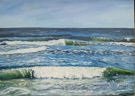 Brandungsrauschen, Öl 50 x 70, gerahmt.  540,-