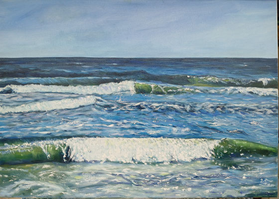 Brandungsrauschen, Öl 50 x 70, gerahmt.  540,-