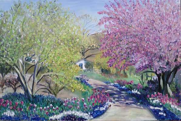 Arboretum Öl, plein air, 420,-