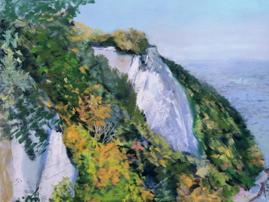Kreidefelsen, plein air Ruegen, 30x 45,   gerahmt 50 x 60 490,-