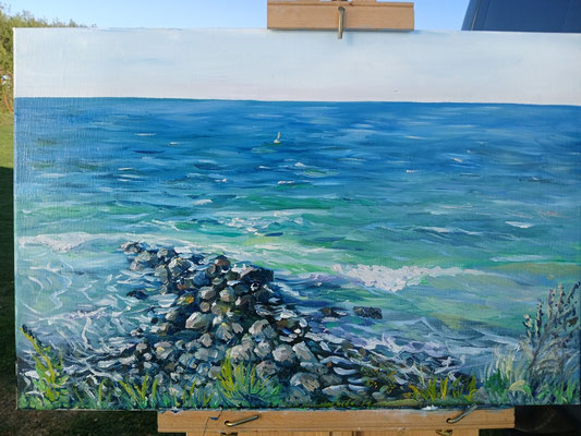 Blank-Eck Ölbild 40 x 60 plein air (nähe zu Heiligenhafen)