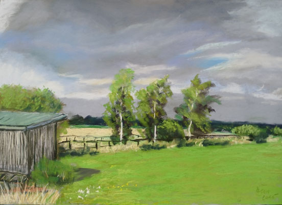 An der Lanner,  Pastell 30 x 45 cm