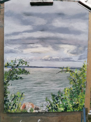 Gelting, Pastell, 24 x 30 gerahmt 30 x 40  230,-