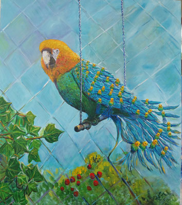 Der Traum vom Fliegen II , Acryl 60 x 70