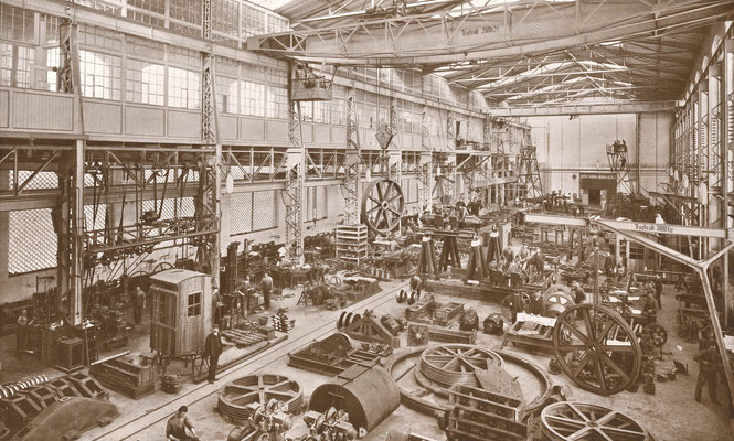 Bildquelle: "Ihren Gönnern und Freunden anläßlich der Inbetriebnahme ihrer neuen Fabrikanlagen von Adolf Bleichert & Co" ,Leipzig, 1908