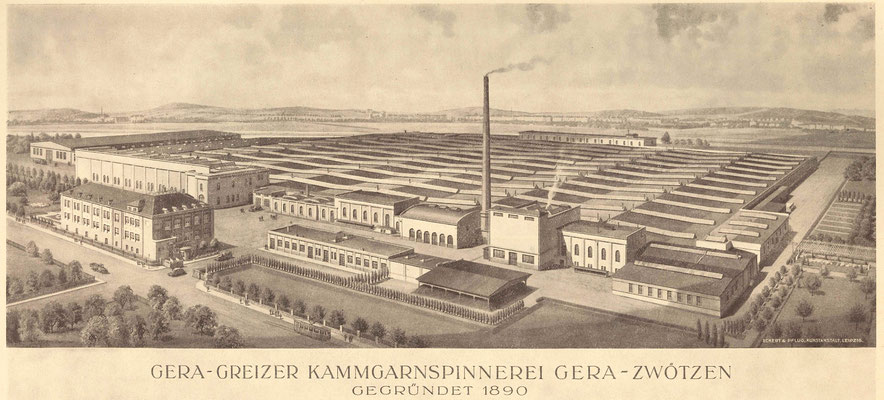 Bildquelle: "50 Jahre Gera-Greizer Kammgarnspinnerei 1890-1940", Gera, 1940