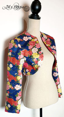 boléro court japonais fleurs my oppa creation jacket veste