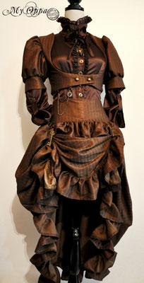 Création My Oppa steampunk Chocolaté 2015 costume dress fashion creation skirt corset jacket corsetry