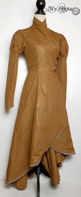 Création My Oppa steampunk medieval robe automne ocre dorée vêtement femme/ dress