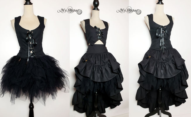 My Oppa creation ensemble vêtement noir gothic tutu black