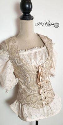 Gilet brocart blanc cassé cérémonie