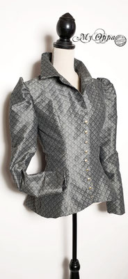 My Oppa, tenue victorienne taffetas gris costume cérémonie/Victorian outfit gray taffeta ceremony costume