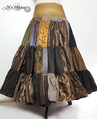 My Oppa creation jupe patchwork Steampunk boheme victorien medieval danse spectacle, Skirt short Bohemian Victorian Dance ethnic