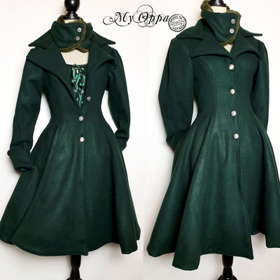My Oppa manteau creation steampunk vert vêtements