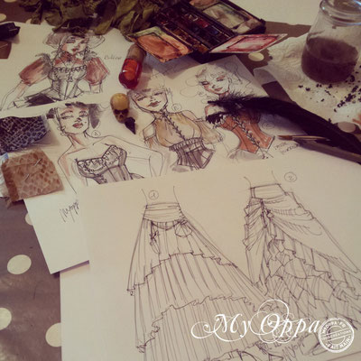 Custom order costume fashion creation dress corset / Commande personnalisée costume creation robe corset  My Oppa