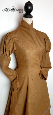 Création My Oppa steampunk medieval robe automne ocre dorée vêtement femme/ dress