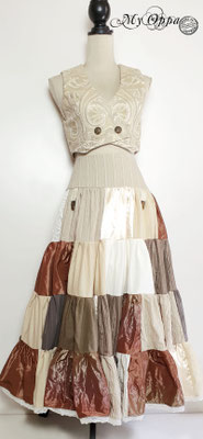 jupe steampunk boheme patchwork longue