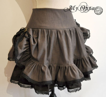 creation jupe steampunk skirt my oppa striped