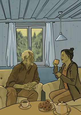 Illustration für einen Prospekt über die Süssdolde