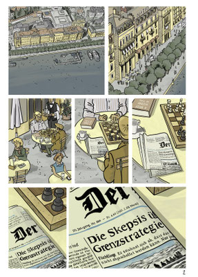 Seite aus meinem Beitrag zum Fumetto Wettbewerb 2021. Thema war "Grenzenlos".