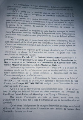 Ordonnance portant remplacement du magistrat Ebessa par le Lt colonel Florent Sikati page 2