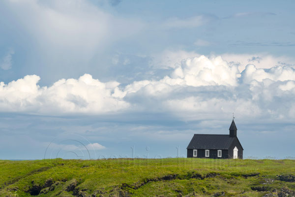 Búdir Church and Lavafield, Iceland