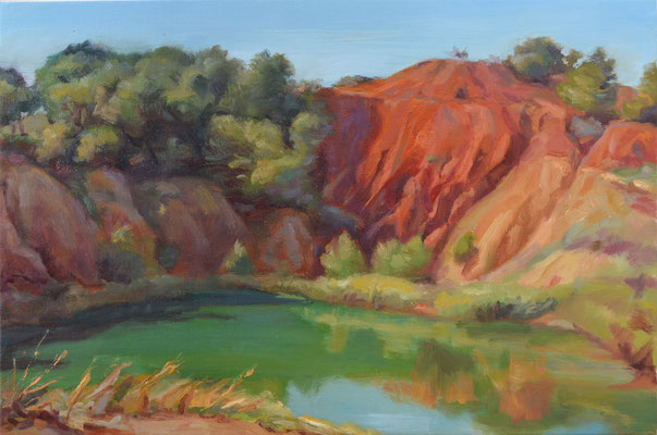 Cava di Bauxite, Laghetto di Orte, Otranto (LE), oil on canvas, 60 x 40 cm, 2023   ©2023Mino di Summa