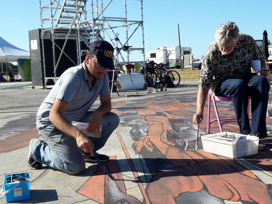 Chalk festival, Venice, Florida 2016   Durante i lavori del 3D con Kurt Wenner.
