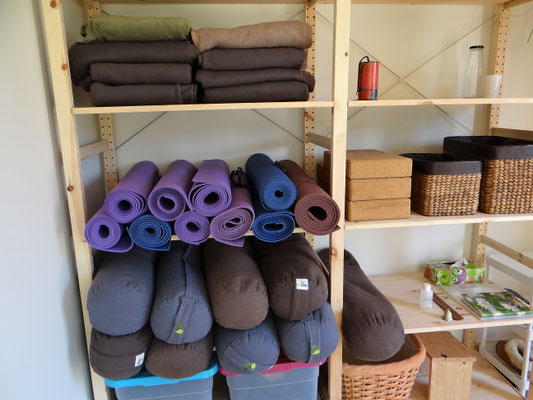estúdio de corpo e alma, materiais de yoga, hall entrada