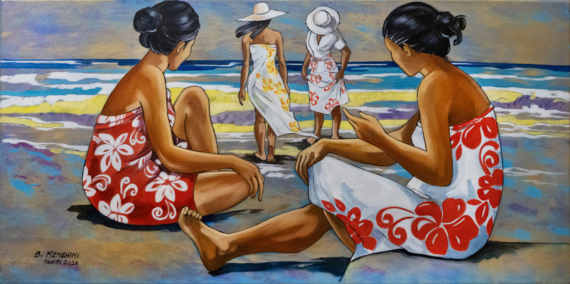 N°15 MENGHINI Échange Huile sur toile 40 x 80 cm 2026