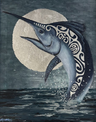 N°3277 MELISSA Blue Sea life Mixte/toile 50x40 2021